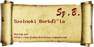 Szolnoki Borbála névjegykártya